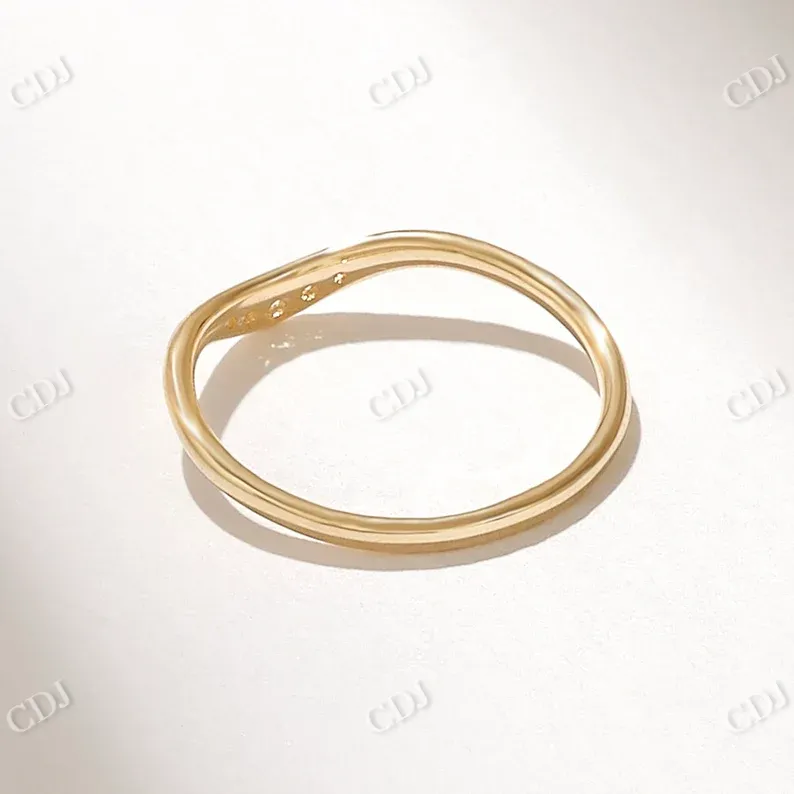 0.07CTW Diamond Solid Gold Curved Wedding Band