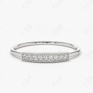 0.10CTW Lab Grown Micro Pave Diamond Wedding Ring