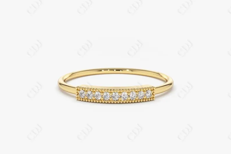 0.10CTW Lab Grown Micro Pave Diamond Wedding Ring