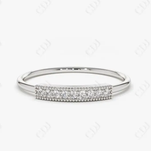 0.10CTW Lab Grown Micro Pave Diamond Wedding Ring