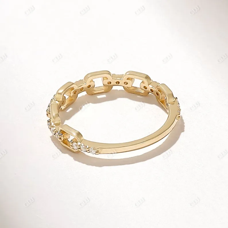 0.14CTW Solid Gold Diamond Linked Wedding Band For Women