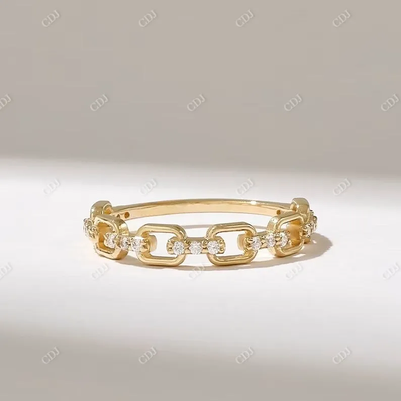 0.14CTW Solid Gold Diamond Linked Wedding Band For Women