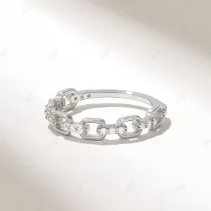 0.14CTW Solid Gold Diamond Linked Wedding Band For Women