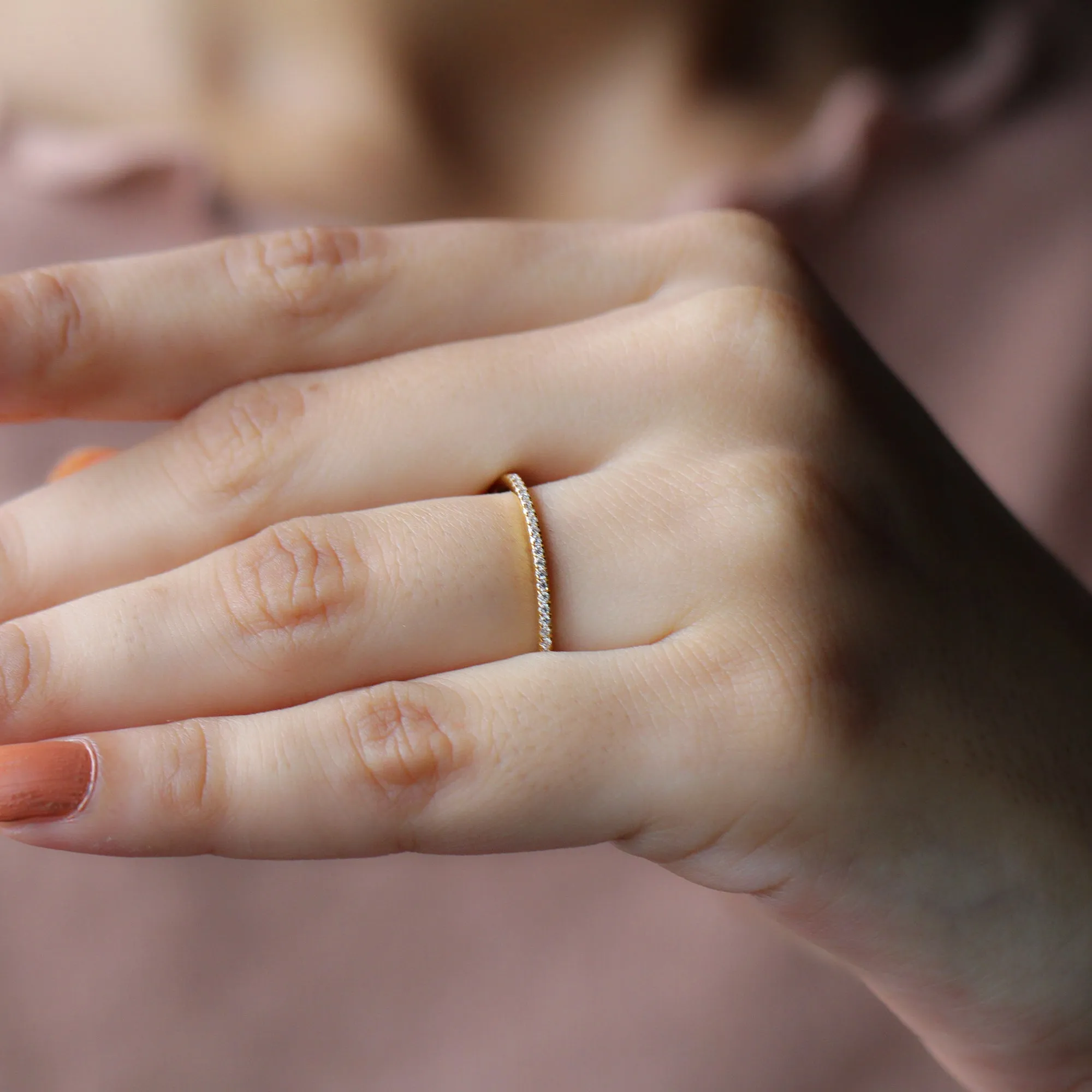 0.25 CT Stackable Diamond Eternity Ring in Fish Tail Setting