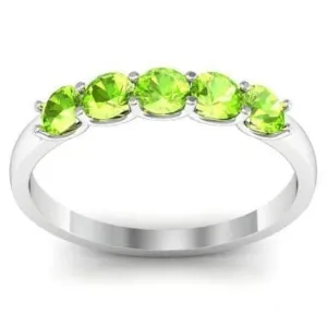 0.50cttw U Prong Peridot Five Stone Ring