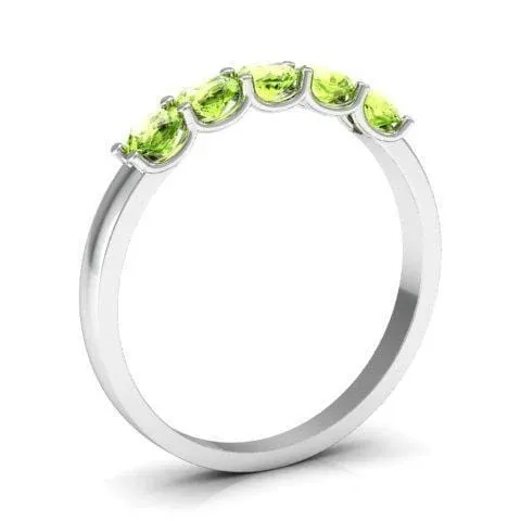 0.50cttw U Prong Peridot Five Stone Ring