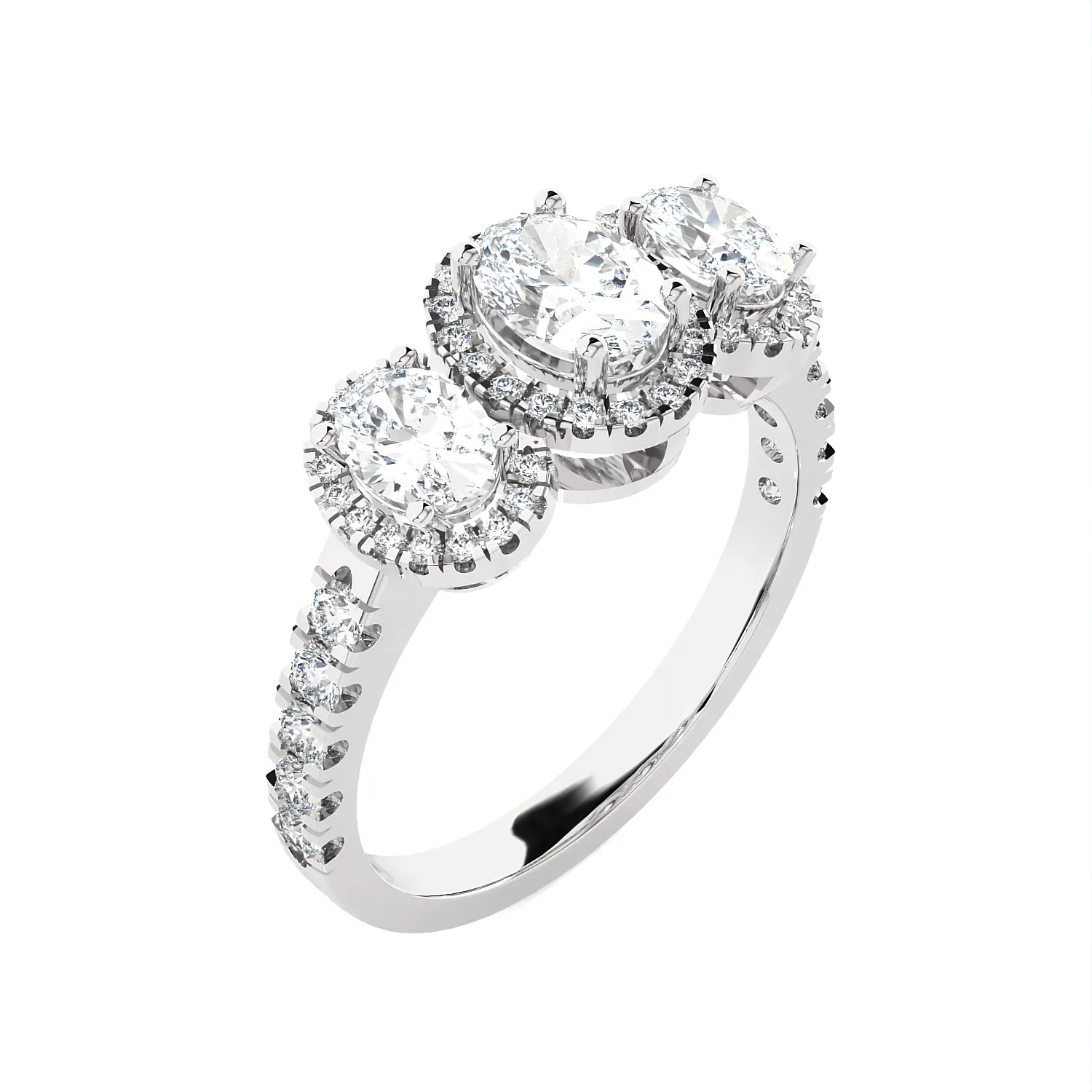 1 1/2 ctw Oval Three Stone Lab Grown Diamond Ring