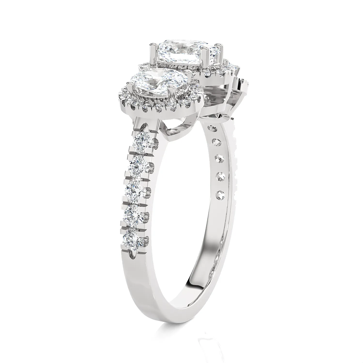 1 1/2 ctw Oval Three Stone Lab Grown Diamond Ring