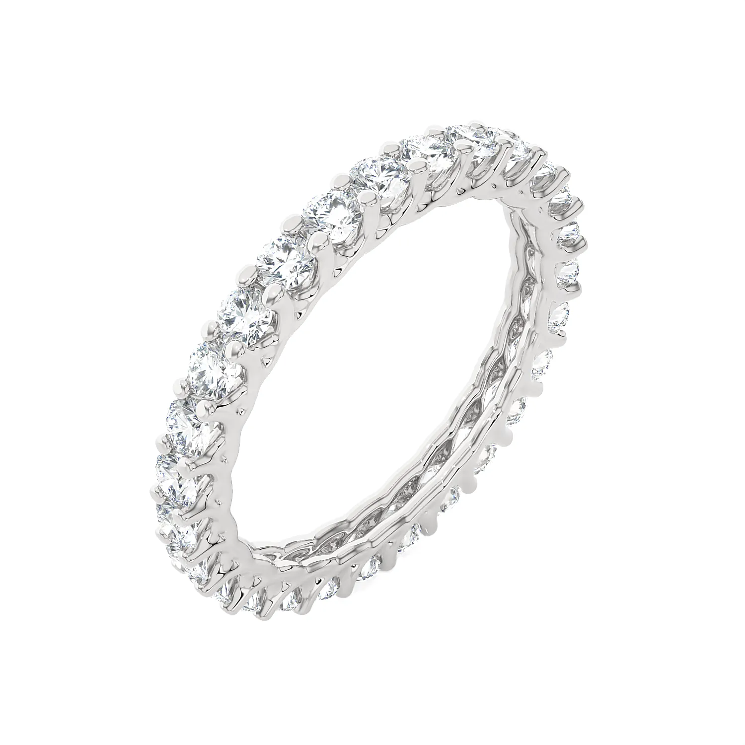 1 7/8 ctw Round Lab Grown Diamond U-Prong Eternity Band