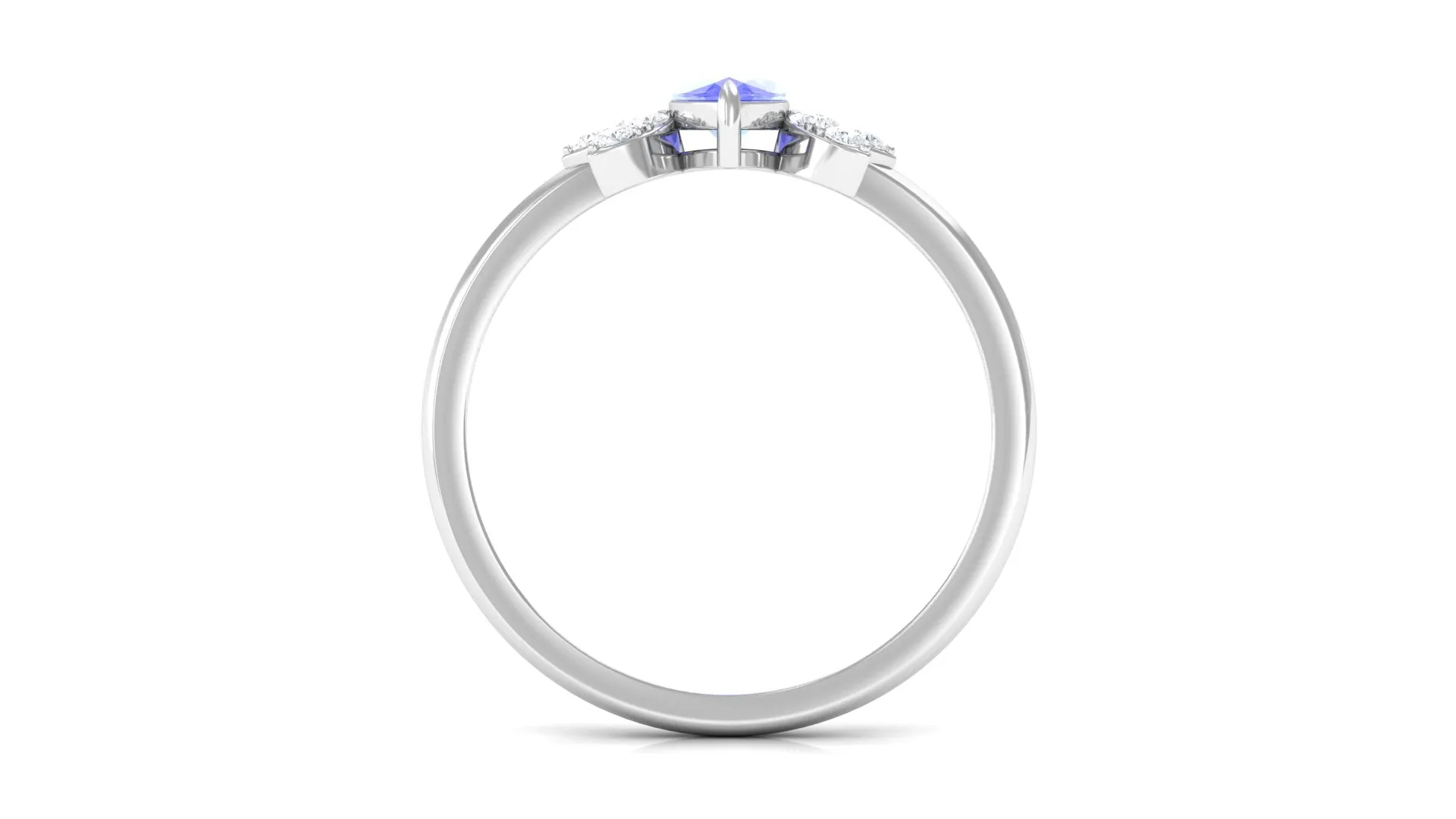 1 CT Marquise Cut Tanzanite and Diamond Promise Ring