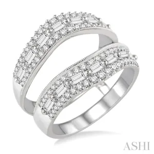 1 Ctw Diamond Insert Ring in 14K White Gold