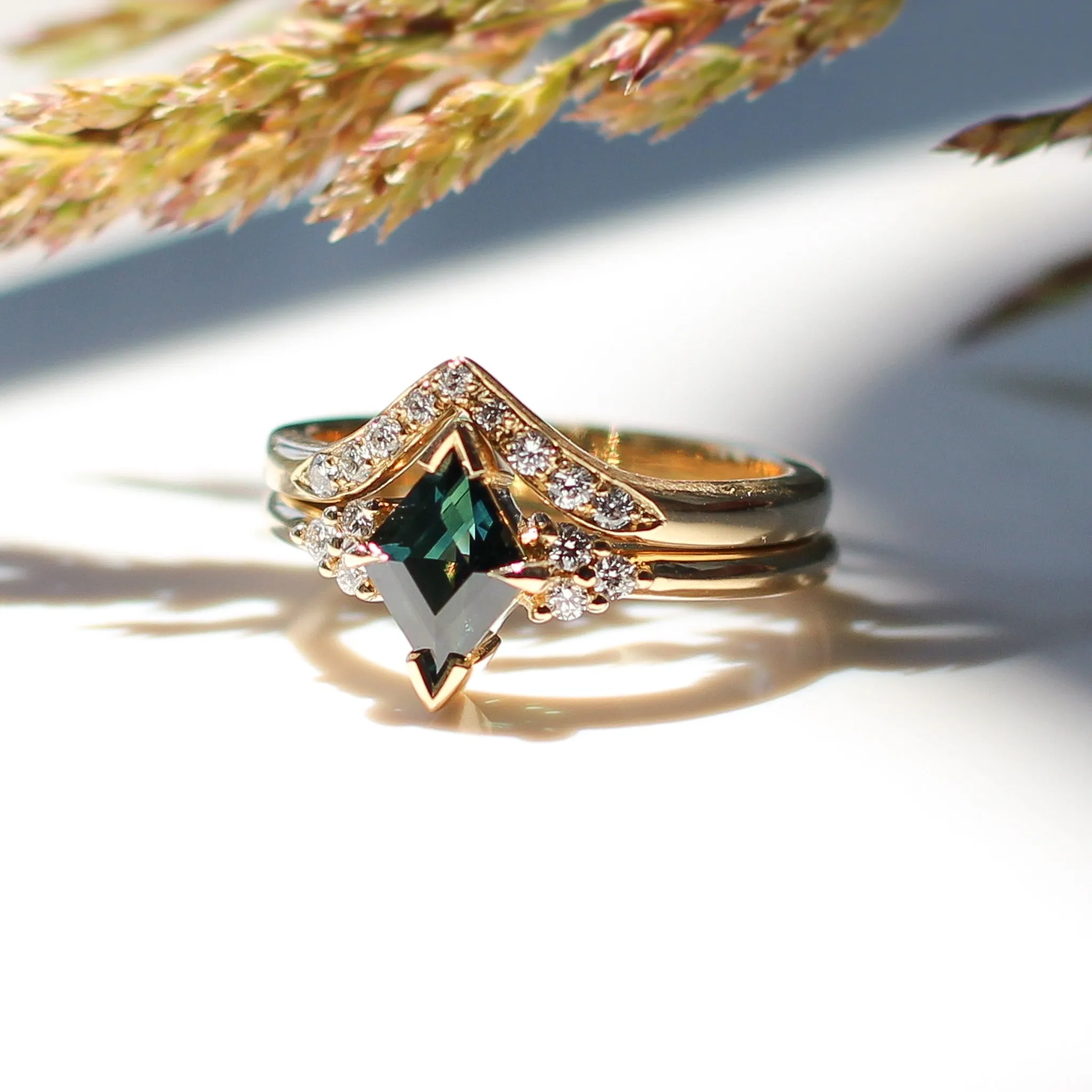 1.02ct Glacier Teal Kite Sapphire Ring