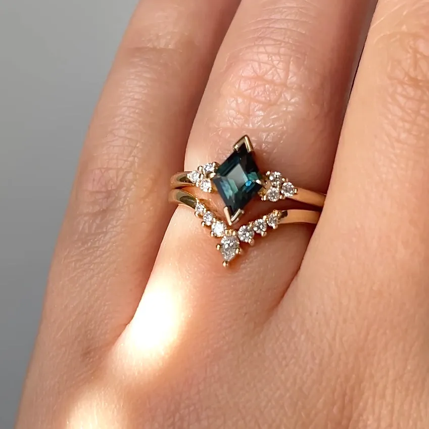 1.02ct Glacier Teal Kite Sapphire Ring