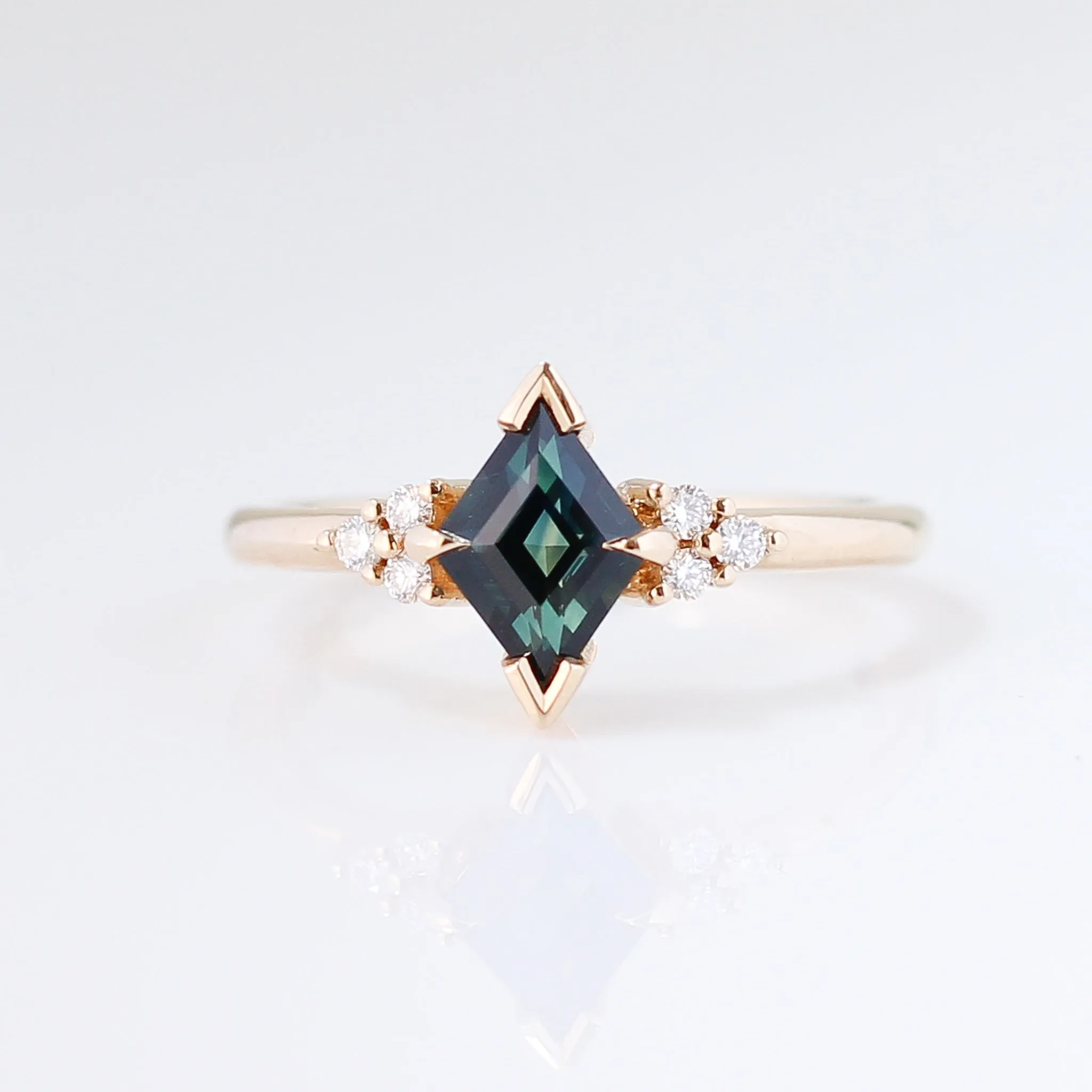 1.02ct Glacier Teal Kite Sapphire Ring