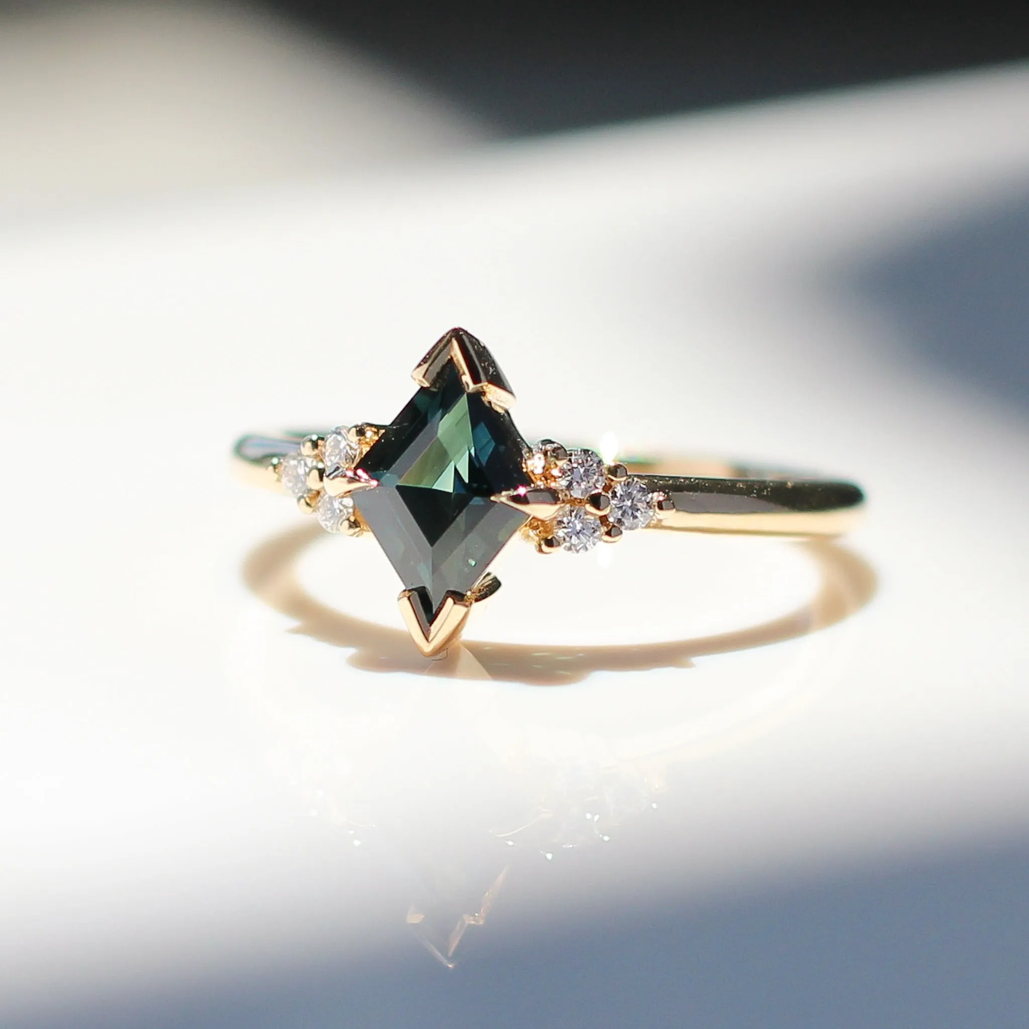 1.02ct Glacier Teal Kite Sapphire Ring