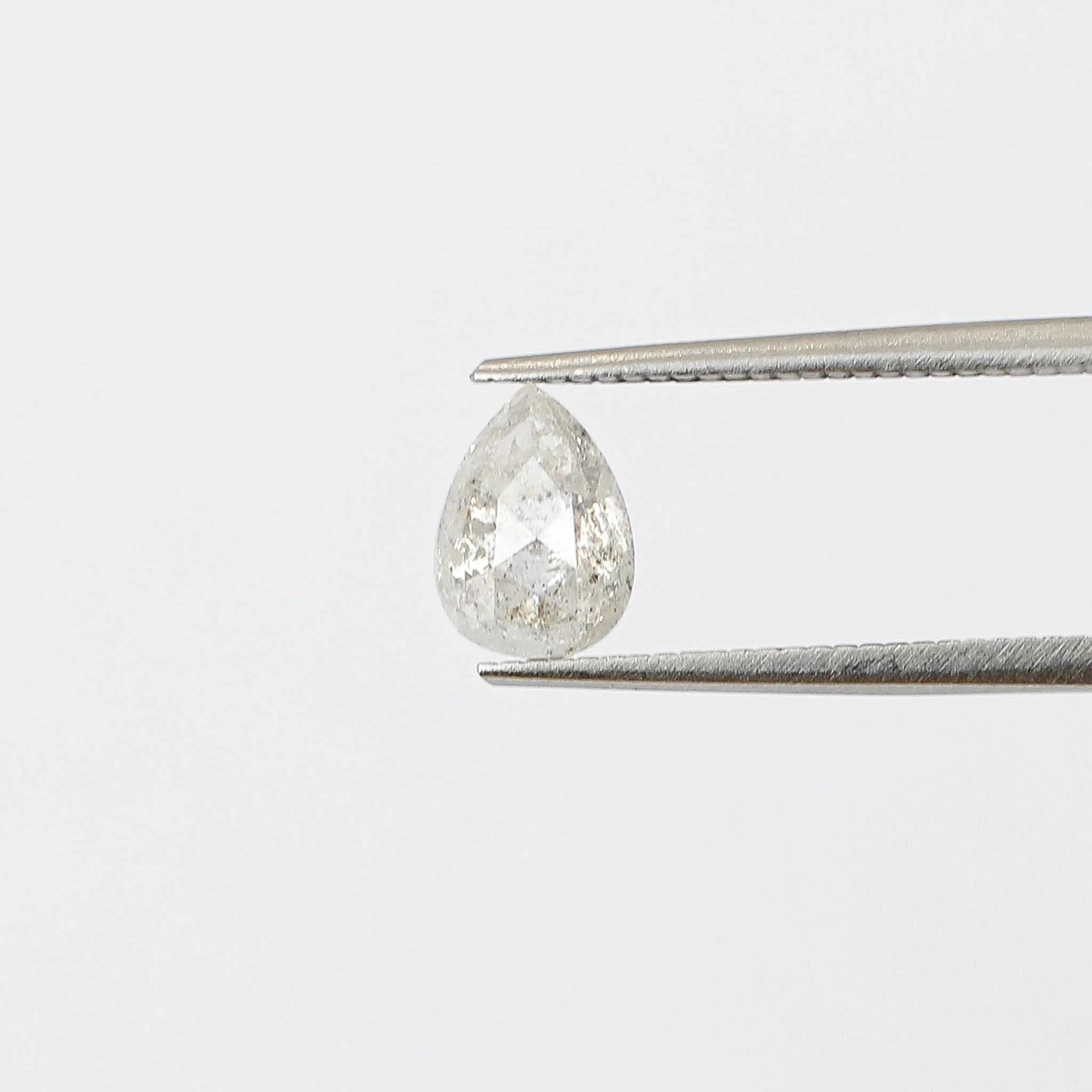 1.19ct Pear Rose Cut Icy Salt and Pepper Diamond