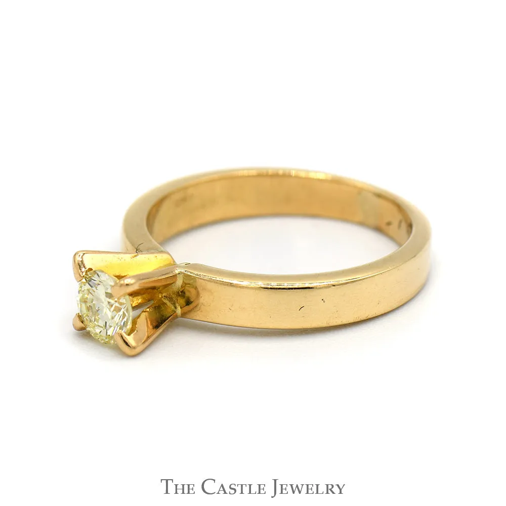 1/3ct Round Diamond Solitaire Engagement Ring in 14k Yellow Gold