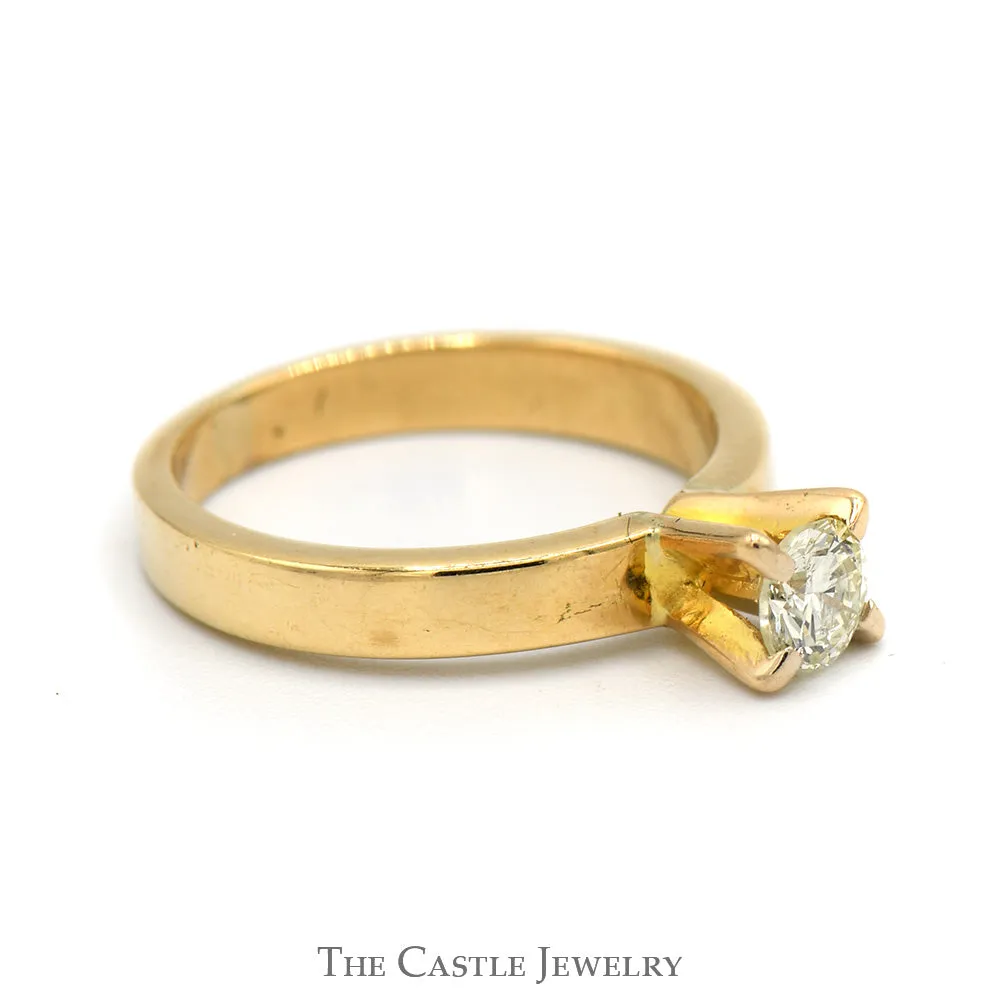 1/3ct Round Diamond Solitaire Engagement Ring in 14k Yellow Gold