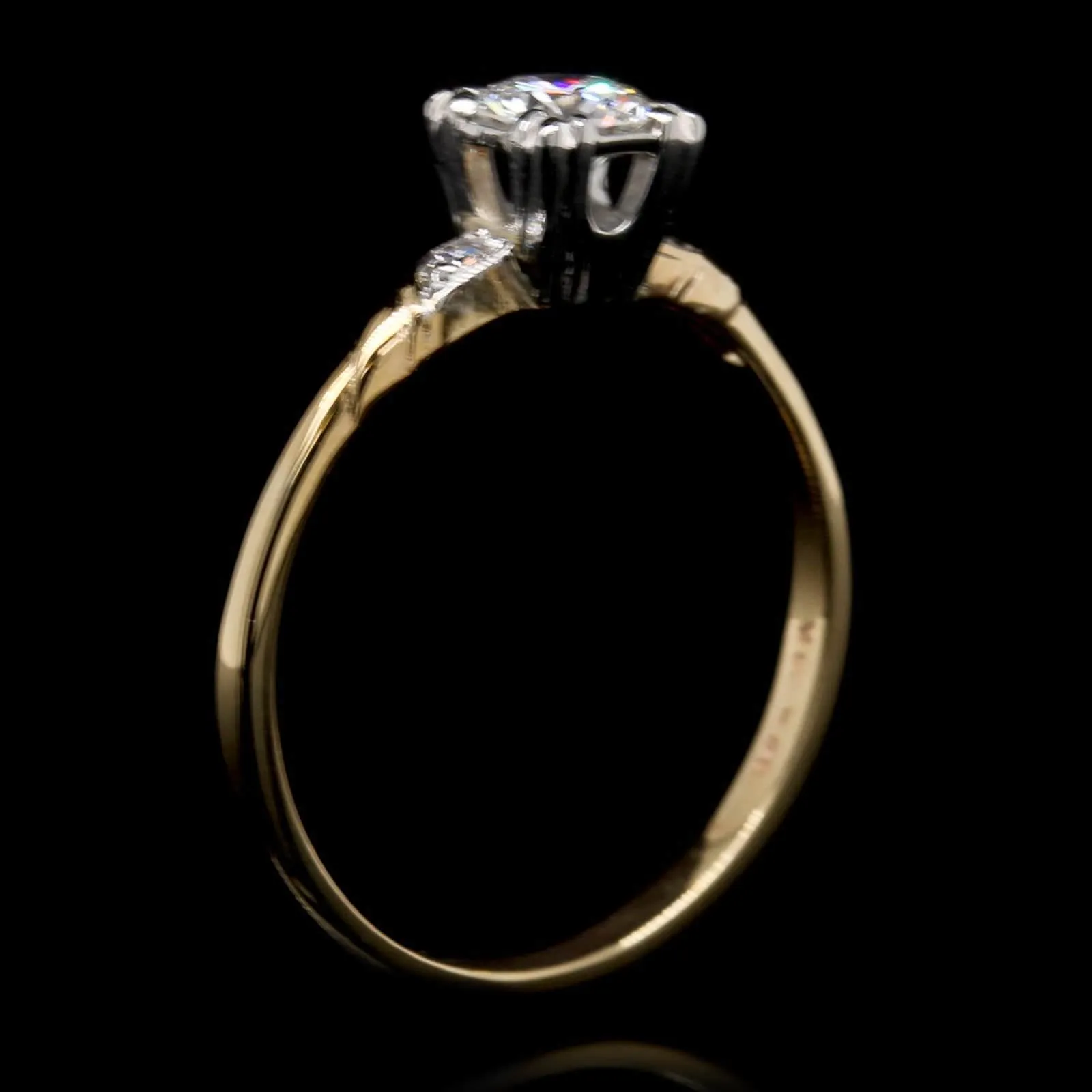 14K Two-tone Gold Estate Diamond Engagement Ring