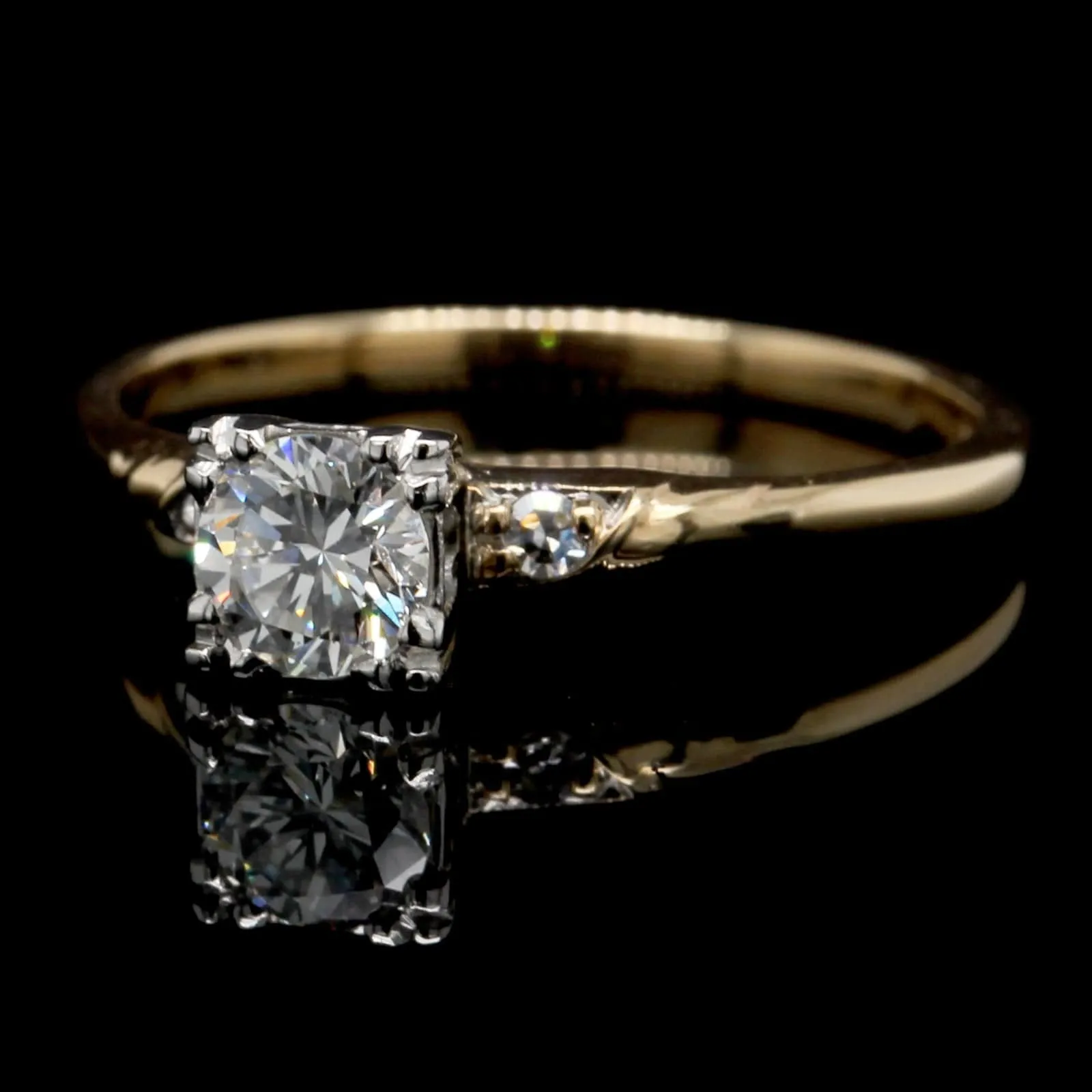 14K Two-tone Gold Estate Diamond Engagement Ring