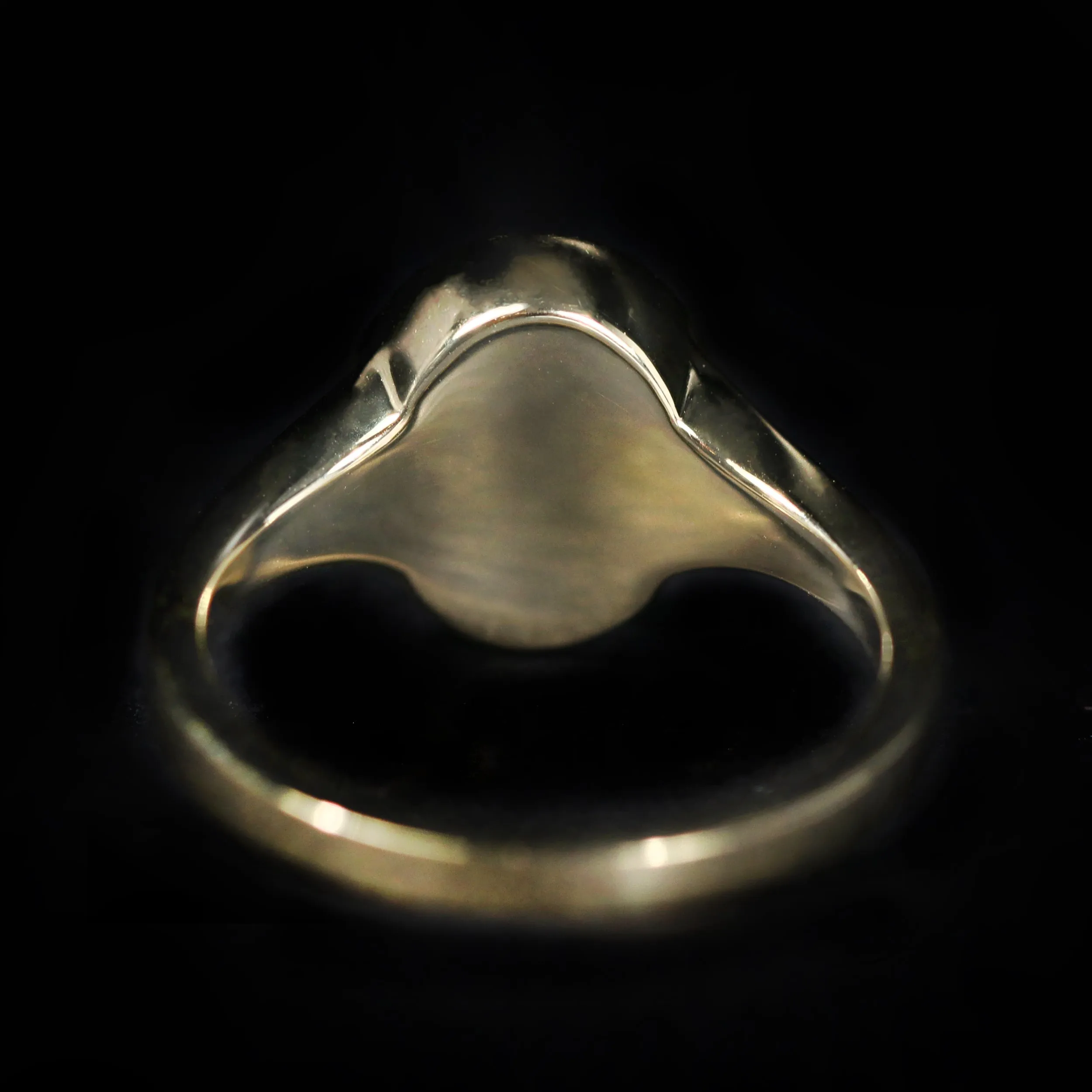 14k Yellow Gold 0.18 Carat Diamond and Enamel Signet Ring