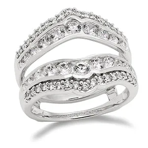 14KW Diamond Ring Guard w/ 1.5 ctw, Size 7