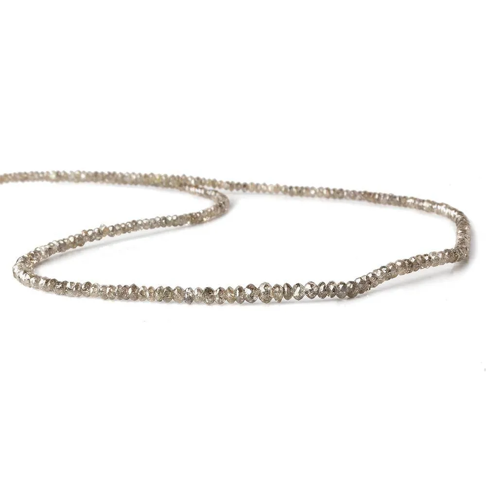 1.5-3mm Champagne Diamond Faceted Rondelle Beads 15.5 inch 274 pieces