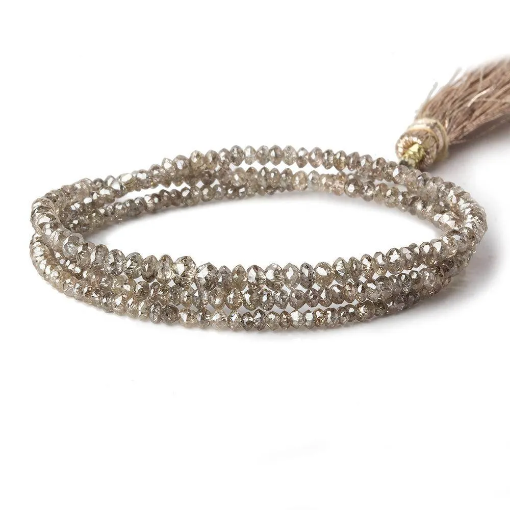 1.5-3mm Champagne Diamond Faceted Rondelle Beads 15.5 inch 274 pieces