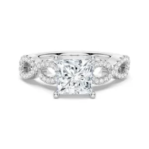 1.5 CT. Twist Vine Princess Cut Moissanite Engagement Ring