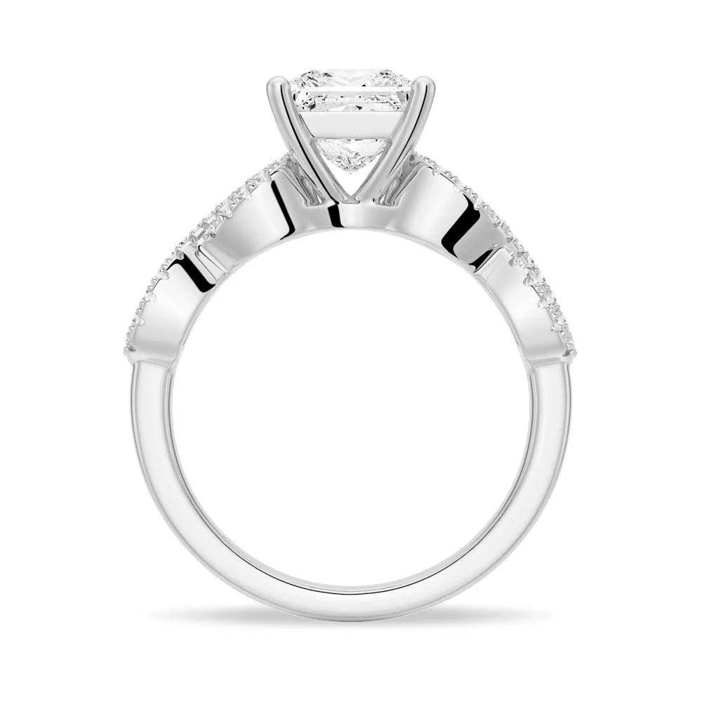 1.5 CT. Twist Vine Princess Cut Moissanite Engagement Ring