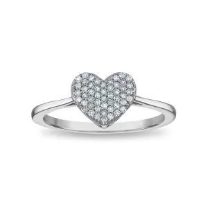 1/5 CTW Diamond Heart Promise Ring in 10KT White Gold