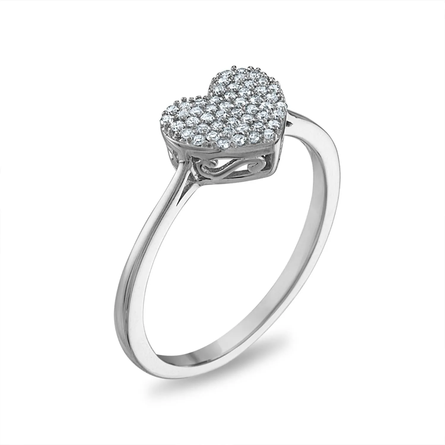 1/5 CTW Diamond Heart Promise Ring in 10KT White Gold