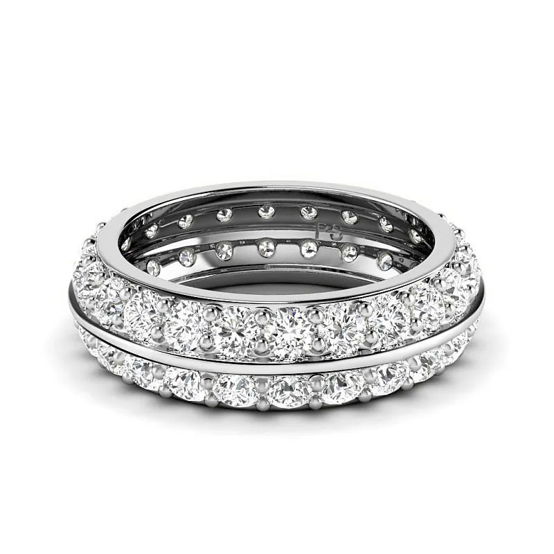 1.80 CT Round Cut Lab Grown Diamonds - Eternity Ring