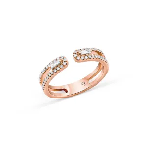 18k Rose Gold 0.27ctw Diamond Ring Open Ring With Split Shank