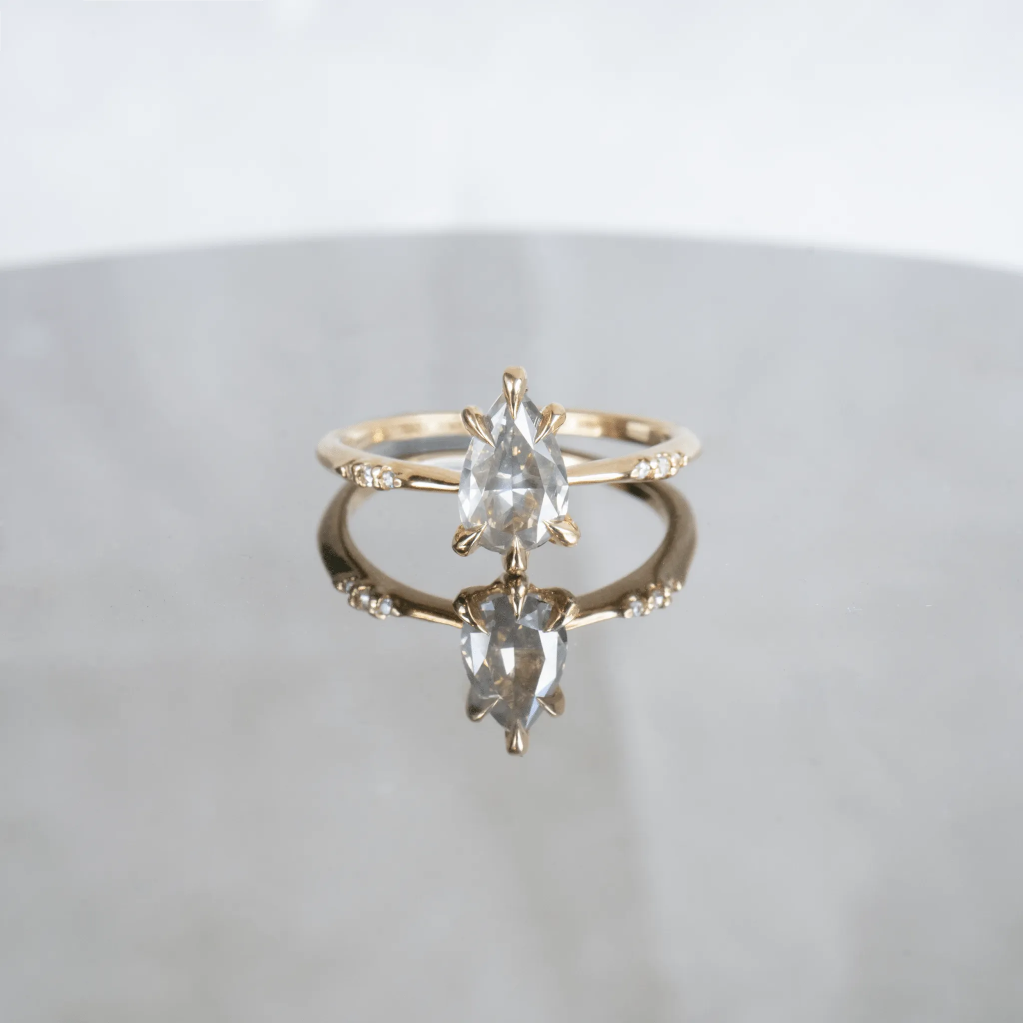 1ct Grey Pear Ilona Ring