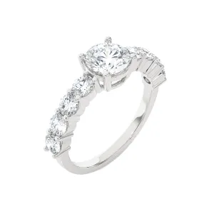 2 ctw Round Lab Grown Diamond Side Stone Engagement Ring