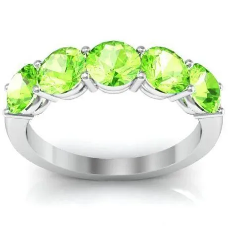 2.00cttw Shared Prong Five Stone Peridot Ring