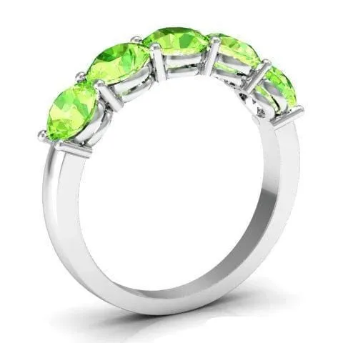 2.00cttw Shared Prong Five Stone Peridot Ring