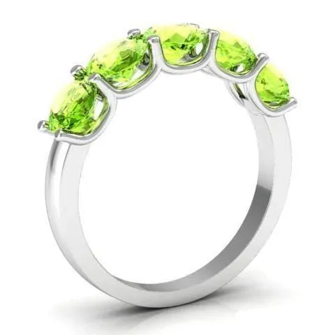 2.00cttw U Prong Five Stone Peridot Band