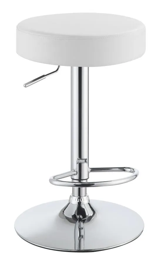 29" Adjustable Bar Stool Chrome and White