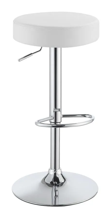 29" Adjustable Bar Stool Chrome and White