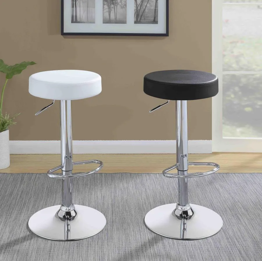 29" Adjustable Bar Stool Chrome and White