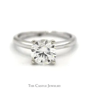 2ct Round Lab Grown VS1 E Diamond Engagement Ring in 14k White Gold