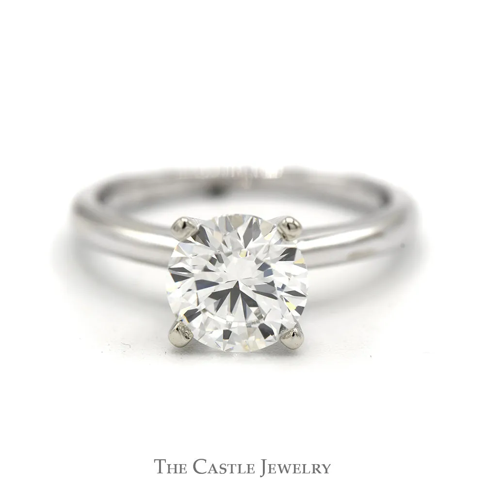 2ct Round Lab Grown VS1 E Diamond Engagement Ring in 14k White Gold