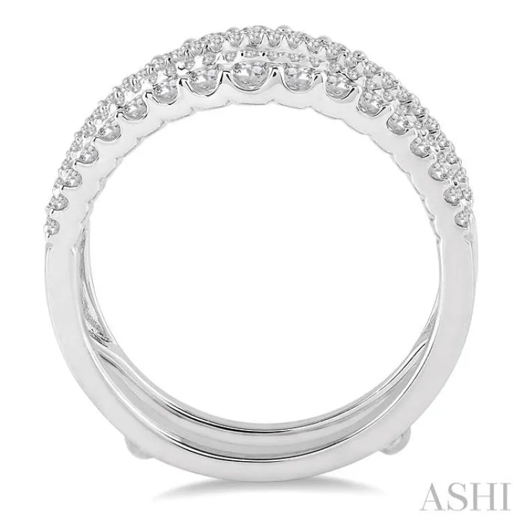 3/4 Ctw Round Cut Diamond Insert Ring in 14K White Gold