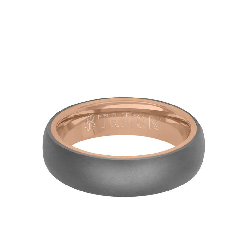 6MM Tantalum Ring - 14k Gold Inside Sleeve and Dome Profile