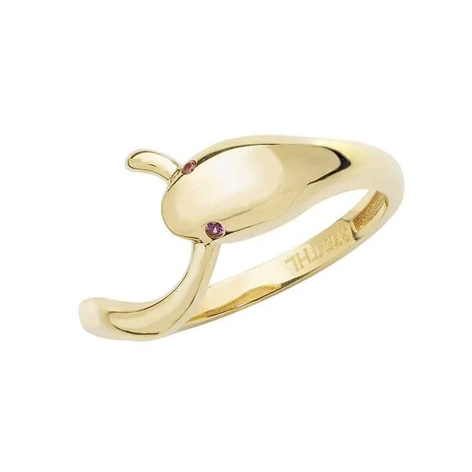 9ct Yellow Gold Ladies Snake Ring RN914