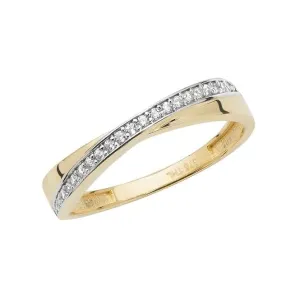 9ct Yellow Gold Ladies Zirconia Ring RN908