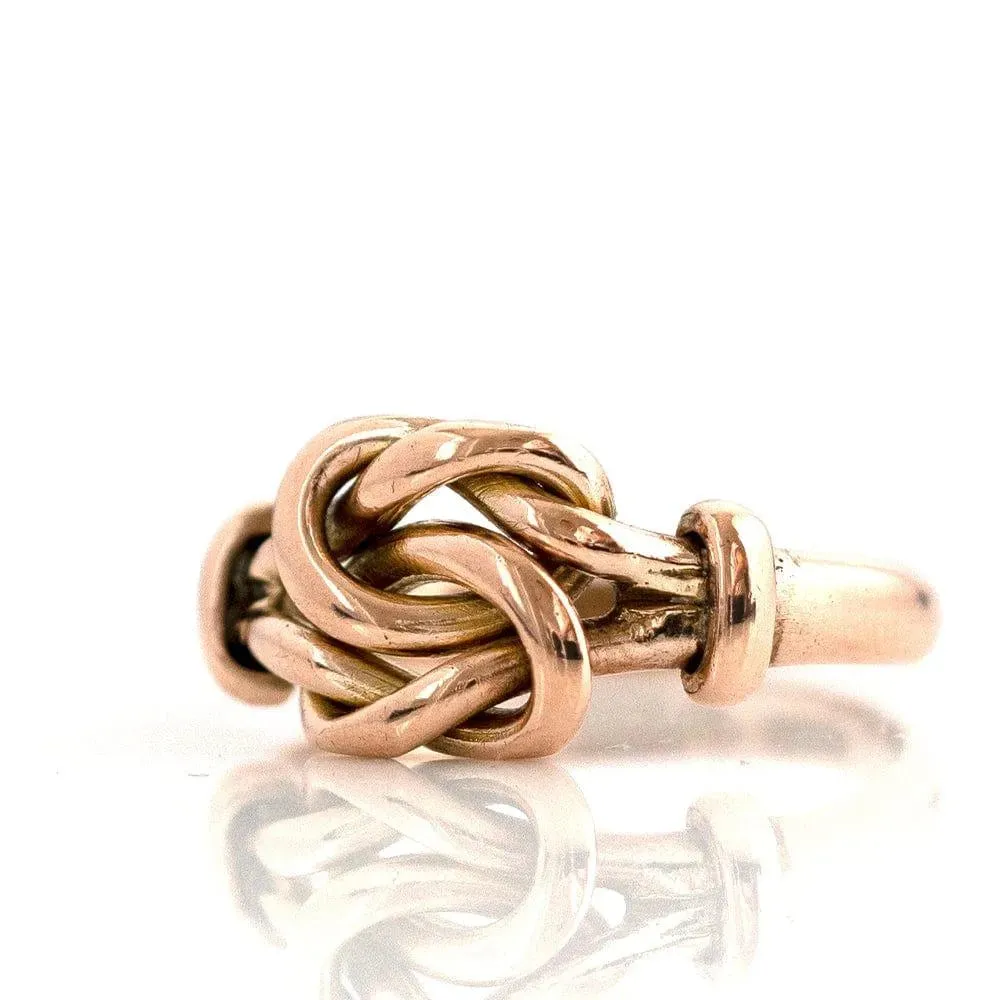 Antique 1905 9ct Lover's Knot 9ct Rose Gold Ring