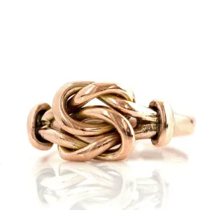 Antique 1905 9ct Lover's Knot 9ct Rose Gold Ring